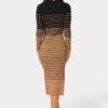 704560_camel-black_3_a1cb5d0c-b788-4f5a-a9a1-09de9aef6412 Stripe Rib Long Sleeve Maxi Dress