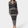 bebe1603_charcoal-black_1_0d35b941-4620-4406-ac3e-72fa24eb5d69 Long Sleeve Collared Striped Knit Dress